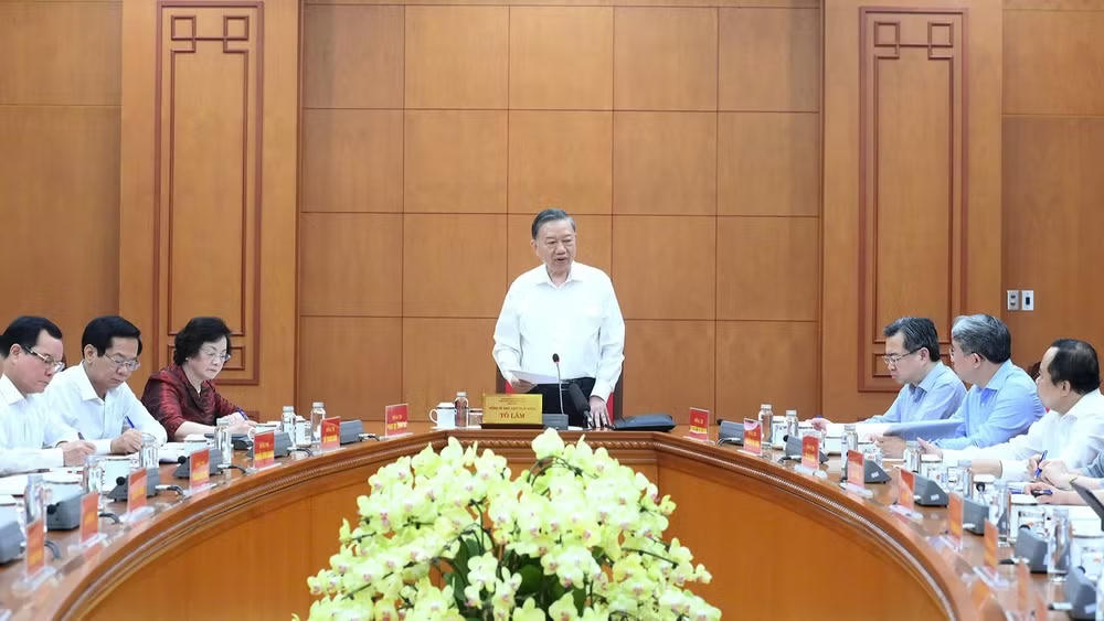 Tổng Bí thư, Chủ tịch nước Tô Lâm chủ trì làm việc với ngành nội vụ về chất lượng nguồn lao động Việt Nam. Ảnh: Đăng Khoa