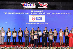 SCB được tôn vinh trong top 50 doanh nghiệp tăng trưởng xuất sắc nhất Việt Nam