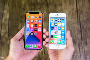 iPhone 12 mini với iPhone 5S đọ dáng