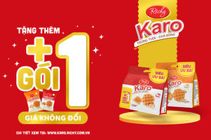 Richy chào hè 2024: Tặng thêm 1 gói trong mỗi túi Karo chà bông 6 bánh