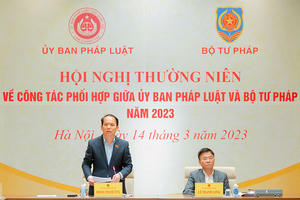 Hội nghị thường niên về công tác phối hợp giữa Ủy ban Pháp luật và Bộ Tư pháp