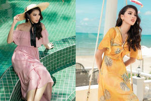Á hậu Ngọc Thảo gợi ý diện váy maxi đi biển 