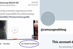 Samsung Nigeria 'dùng nhầm' iPhone để quảng cáo Note9