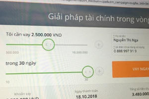 Cho vay tiền trực tuyến lãi suất 720% mỗi năm