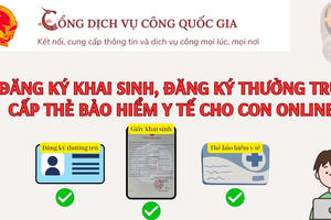Từ 1/7, thực hiện liên thông điện tử thủ tục Đăng ký khai sinh, đăng ký thường trú, cấp thẻ BHYT cho trẻ dưới 6 tuổi