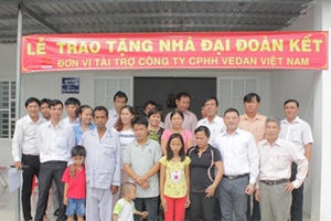 Vedan Việt Nam tặng 3 căn nhà Đại đoàn kết cho hộ nghèo ở Đồng Nai