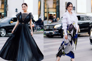 Loạt ảnh “đẹp như mộng” tại Paris Fashion Week của Hoa hậu Lương Thùy Linh và Á hậu Phương Anh