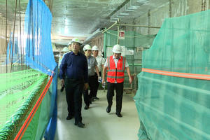 Bộ trưởng Bộ Xây dựng kiểm tra ga ngầm tuyến metro Nhổn – ga Hà Nội, yêu cầu đẩy nhanh tiến độ