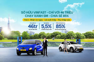 46 triệu đồng sở hữu xe VinFast , lãi suất cố định 5,5% trong 5 năm, nhận ngay 85% chia sẻ doanh số trên Xanh SM Platform