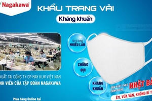 Tập đoàn Nagakawa sản xuất khẩu trang kháng khuẩn