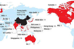 Infographics: Số quốc gia, vùng lãnh thổ có người nhiễm virus Corona