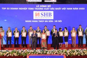 4 năm liên tiếp, SHB được vinh danh Top 50 doanh nghiệp tăng trưởng xuất sắc nhất Việt Nam