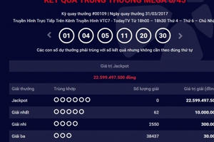 Kết quả Vietlott ngày 31/3: 22 tỷ đồng chưa có chủ