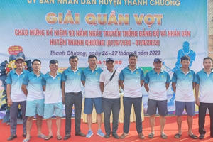 CLB Tennis Báo chí Nghệ An giành cúp vô địch giải quần vợt mở rộng huyện Thanh Chương