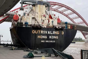 Hải Phòng: Xử lý, khắc phục vụ tàu đâm vào khuôn viên cầu Hoàng Văn Thụ