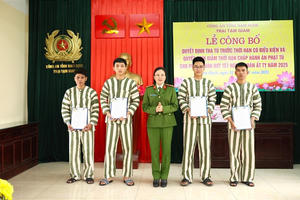 Nam Định: Công bố quyết định giảm án, tha tù dịp Tết Nguyên đán Ất Tỵ 2025