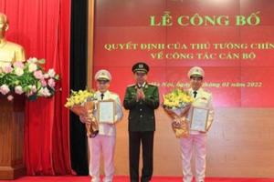 Thủ tướng bổ nhiệm 2 Thứ trưởng Bộ Công an