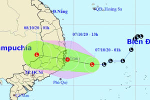 Chiều nay miền Trung mưa lớn