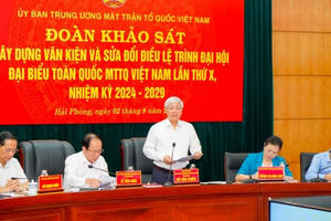 Đoàn khảo sát của Ủy ban Trung ương MTTQ Việt Nam làm việc với Hải Phòng