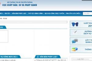 Cục Xuất bản, In và Phát hành cung cấp dịch vụ công trực tuyến