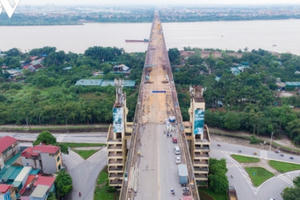 Toàn cảnh đại công trường sửa chữa cầu Thăng Long, Hà Nội