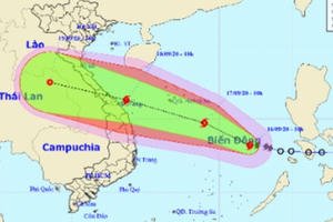 Bão giật cấp 13 - 14 khả năng đổ bộ Quảng Bình - Đà Nẵng, nhiều tỉnh khác mưa to