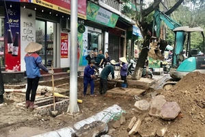 Vỉa hè các tuyến phố trung tâm TP Hải Phòng "thay áo mới" cuối năm