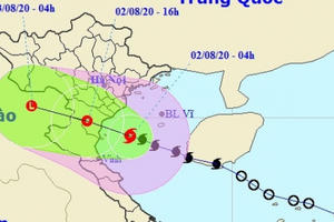 Bão số 2 đang tiến gần bờ biển Thái Bình - Nghệ An, nhiều nơi mưa lớn