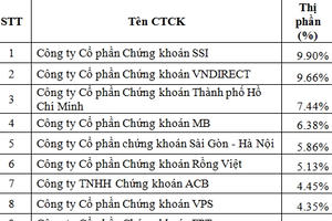 SSI dẫn đầu thị phần môi giới 3 sàn trong quý I SSI dẫn đầu thị phần môi giới 3 sàn trong quý I