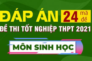 Đáp án môn Sinh học kỳ thi tốt nghiệp THPT 2021