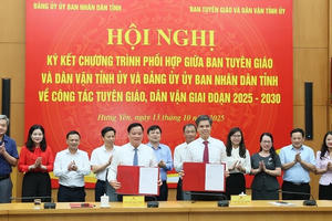 Hưng Yên: Ký kết chương trình phối hợp về công tác dân vận, tuyên giáo giai đoạn 2025 - 2030