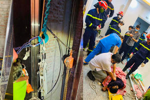 Hà Nội: Rơi tháng máy trong toà nhà 7 tầng khiến hai công nhân thiệt mạng