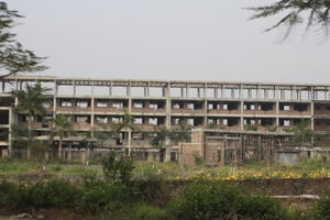 Hải Phòng: Trường học trăm tỷ làm nửa chừng để cỏ hoang xông kín