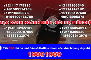 Phát hiện nhiều số điện thoại giả danh ngành điện gọi thu tiền
