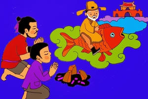 Hà Nội: Xuất hiện "Ông Táo cưỡi cá chép" dạo quanh hồ Hoàn Kiếm