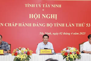 Đảng bộ tỉnh Tây Ninh họp lần thứ 53, triển khai nhiệm vụ quý II/2025