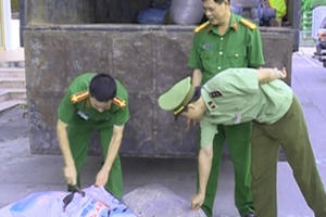 Thanh Hóa: Tiêu hủy 872kg mỡ động vật và bì lợn thối
