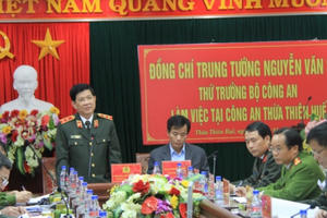 Thứ trưởng bộ Công an chỉ đạo công tác đảm bảo ANTT trong dịp tết ở Huế