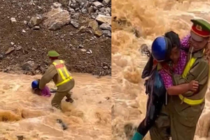 Bộ trưởng Bộ Công an biểu dương chiến sỹ Công an dũng cảm cứu dân trong mưa lũ