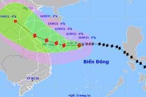 Bão số 5 giật cấp 12, di chuyển theo hướng Tây