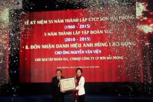 Ông Nguyễn Văn Viện - Chủ tịch Tập đoàn VLC:  Vinh dự đón nhận Danh hiệu Anh hùng Lao động