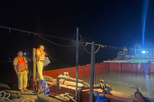 Bắt giữ 5 tàu khai thác cát trái phép trên biển Nam Định