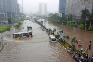 Có nơi lượng mưa lên hơn 120mm tại Hà Nội