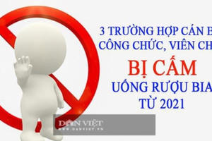 Từ tháng 1/2021: Công chức, viên chức không được uống rượu bia trong trường hợp nào?