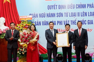 Quận Ngũ Hành Sơn đón nhận Quyết định điều chỉnh lên đơn vị hành chính loại I