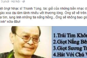 Dân mạng xót đưa nhạc sỹ Thanh Tùng: Ông sẽ không còn phải một mình nữa đâu!