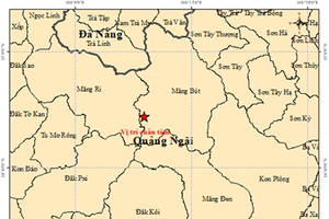 Sáng nay liên tiếp 7 trận động đất ở Quãng Ngãi