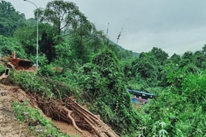 Sạt lở kinh hoàng trên đèo, xe ôtô bị hất văng xuống vực