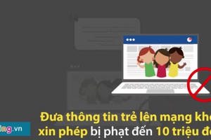 Đưa thông tin trẻ em lên mạng trái phép sẽ bị phạt nặng