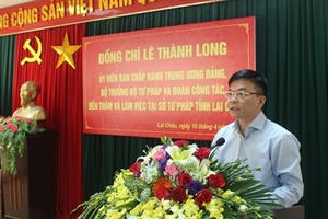 Bộ trưởng Lê Thành Long làm việc tại Lai Châu: Cần tạo bước chuyển trong công tác văn bản